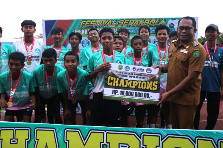 Sangatta Utara Juara Festival Sepakb Bola Merdeka Belajar 2022