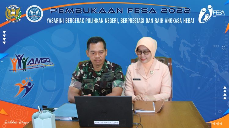 Komandan Lanud Dhomber dan Ketua Yasarini Ikuti Pembukaan FESA Secara Virtual