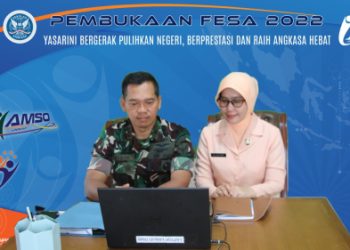 Komandan Lanud Dhomber dan Ketua Yasarini Ikuti Pembukaan FESA Secara Virtual