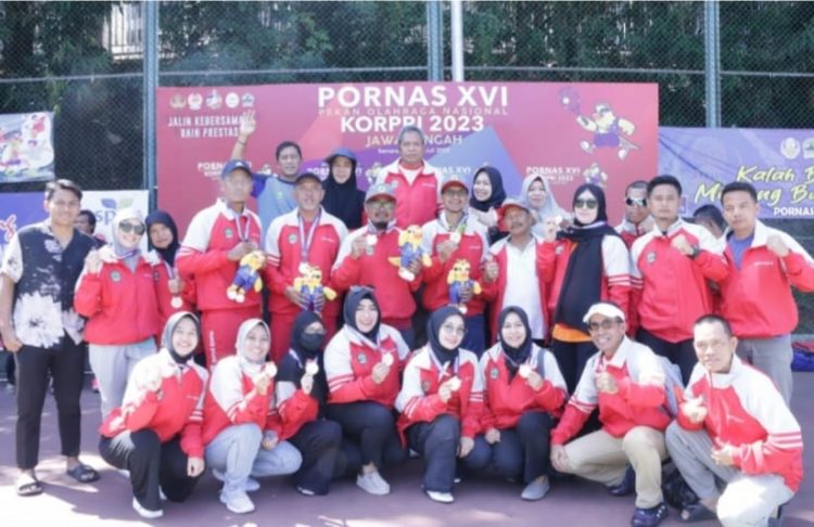 Kaltim Raih Emas Cabor  Tenis Lapangan di PORNAS KORPRI XVI 2023