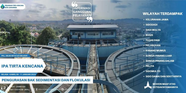 09-11 JANUARI 2024 PERUMDAM TIRTA KENCANA KOTA SAMARINDA LAKUKAN PENGURASAN, WARGA DI MINTA MENAMPUNG AIR.