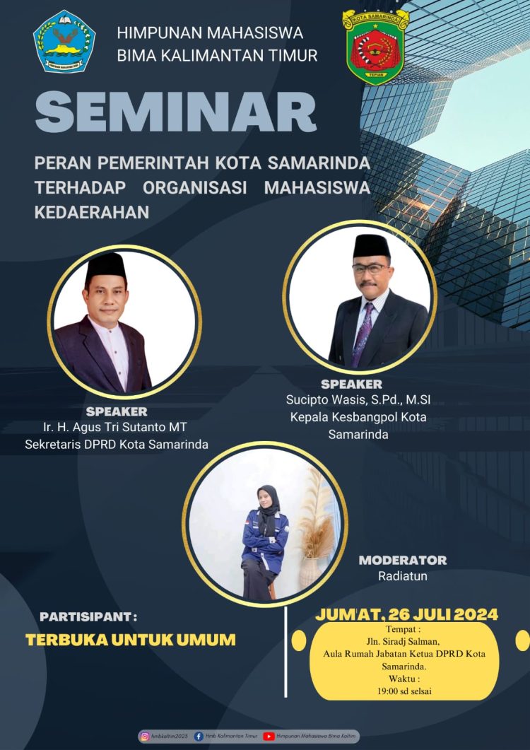 Diskusi Publik Garapan Mahasiswa, Sekwan Samarinda Bakal Jadi Speaker