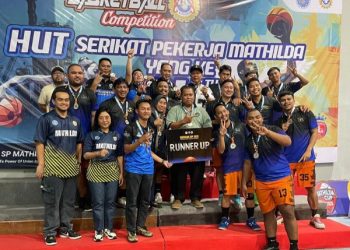 TEAM BASKET PERUMDAM TIRTA KENCANA JUARA 2  HUT SERIKAT PEKERJA MATHILDA YANG KE 24 TAHUN.