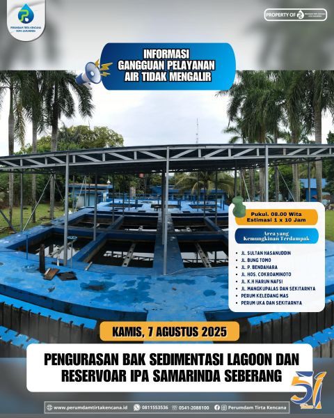 Perumdam Lakukan Pengurasan Delapan wilayah Mengalami Gangguan Pelayanan Air di Samarinda Sebrang