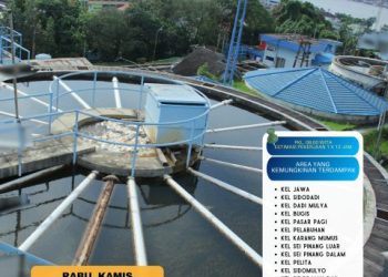 Perumdam Tirta Kencana Samarinda Lakukan Pengurasan Bak Sedimentasi IPA Tirta Kencana Samarinda