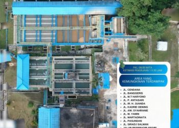 Menjaga Kualitas Air PDAM Tirta Kencana Kota Samarinda Lakukan Pengurasan bak Reservoir 2 IPA Cendana Kota Samarinda