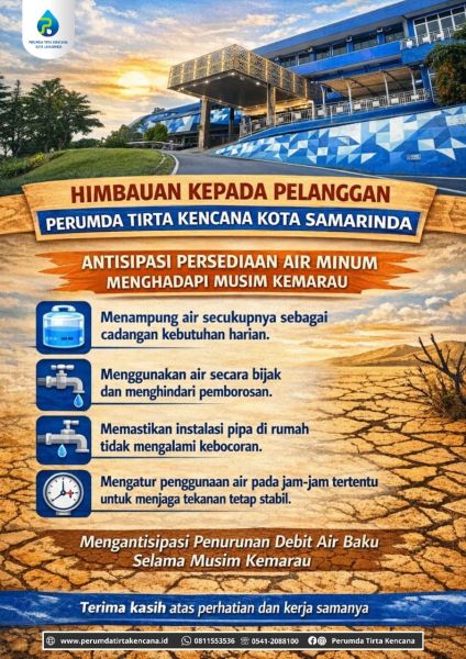 Antisipasi Kemarau Panjang, Perumdam Samarinda Imbau Masyarakat Siapkan Persediaan Air Minum
