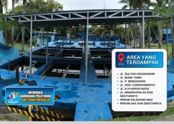 Pengurasan Bak Sedimentasi WTP dan Lagoon di IPA Samarinda Seberang